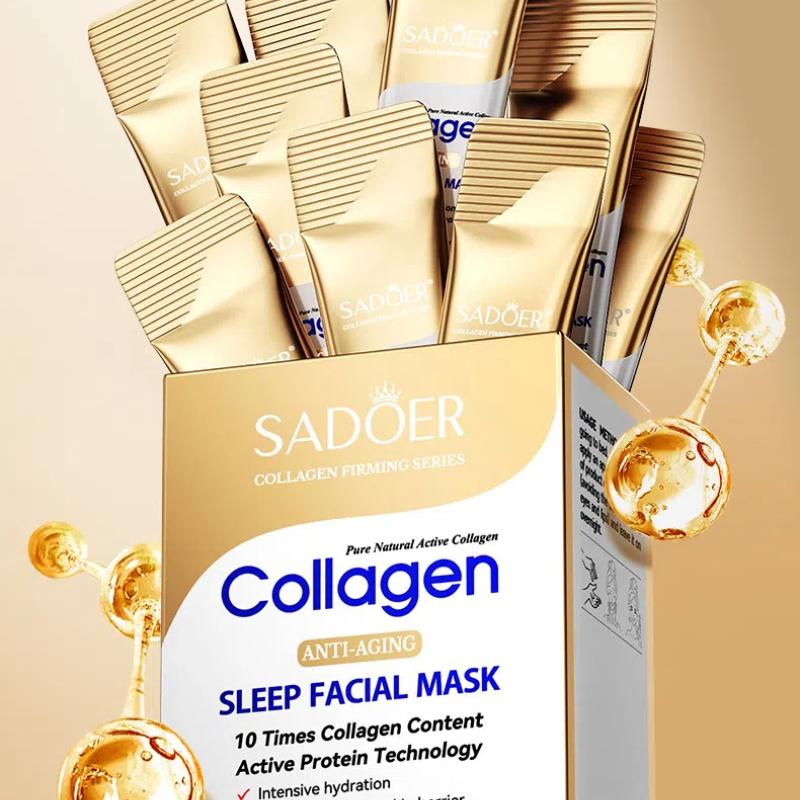 Masque visage de nuit hydratant anti-rides au collagène 30pcs