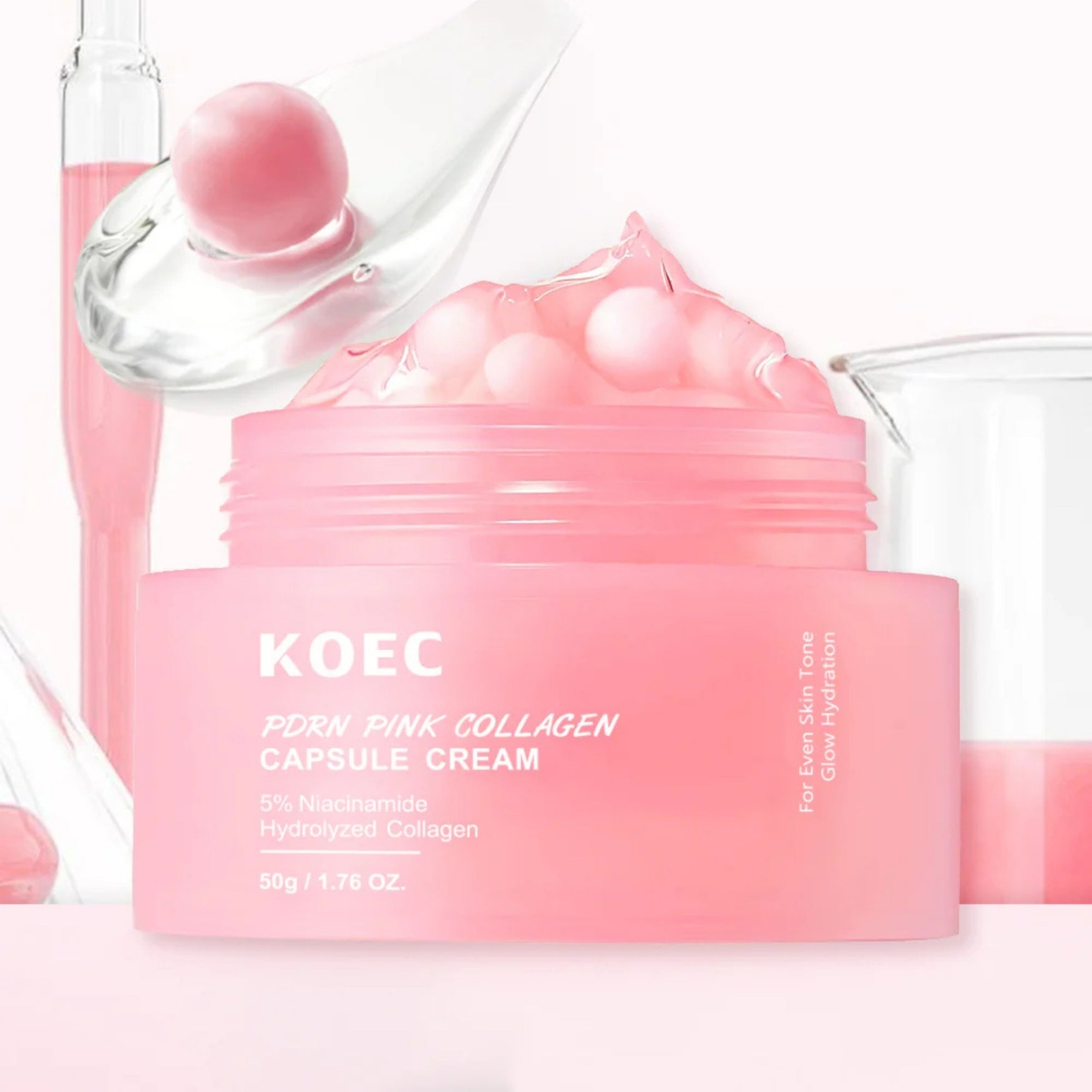 Crème hydratante visage au collagène encapsulé et 5% niacinamide pour éclat et fermeté