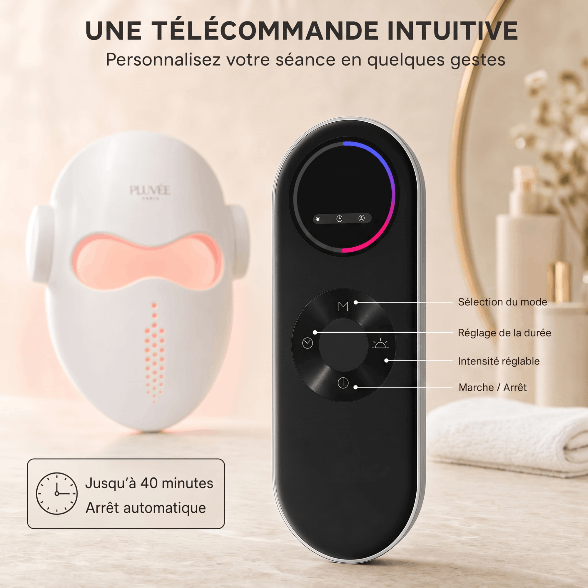 Masque LED Visage sans fil 3D OraSkin P850 | Pluvée Paris