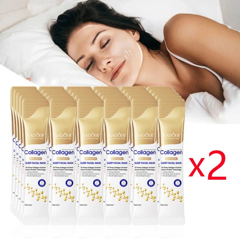 Mascarillas faciales SADOER con colágeno para dormir, 30 unidades, hidratantes, iluminadoras, reafirmantes y para el cuidado facial.