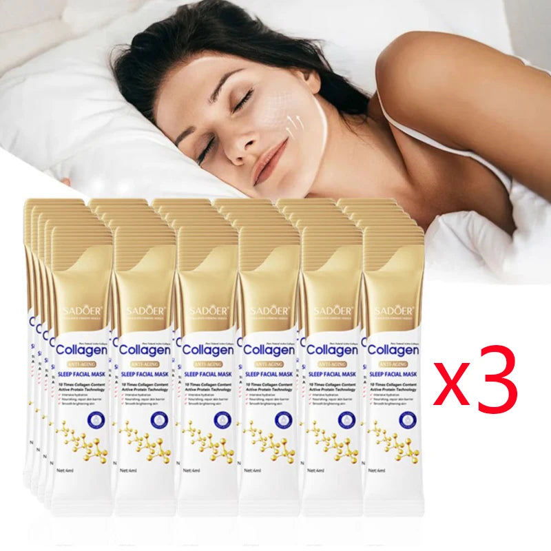 Mascarillas faciales SADOER con colágeno para dormir, 30 unidades, hidratantes, iluminadoras, reafirmantes y para el cuidado facial.