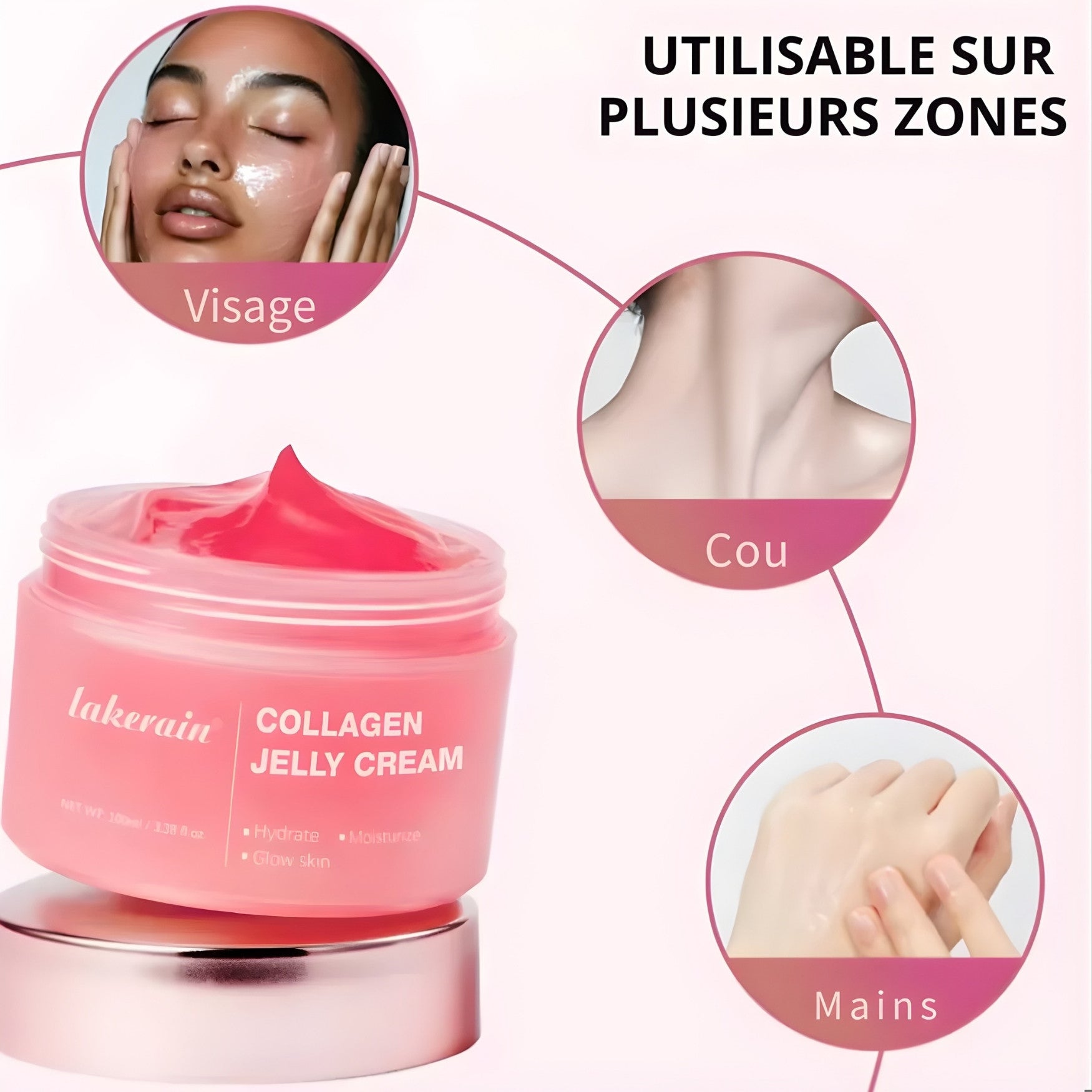 Crème gelée au collagène efficace pour apaiser les imperfections et réduire l’acné légère