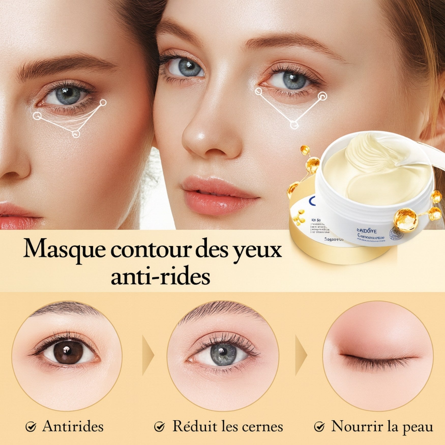 Molécules actives hydratantes du masque yeux SADOER