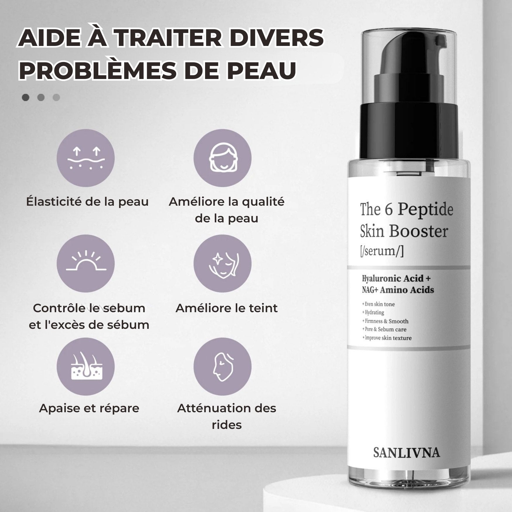 Bienfaits du sérum 6 peptides : réparation cutanée, hydratation et réduction des ridules