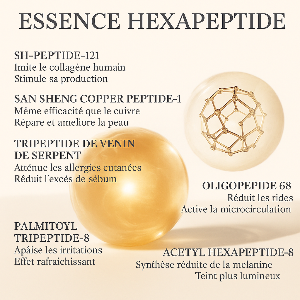 Peptides actifs SH-Peptide-121, Copper Peptide-1, Tripeptide de venin, Oligopeptide 68 pour régénération cutanée
