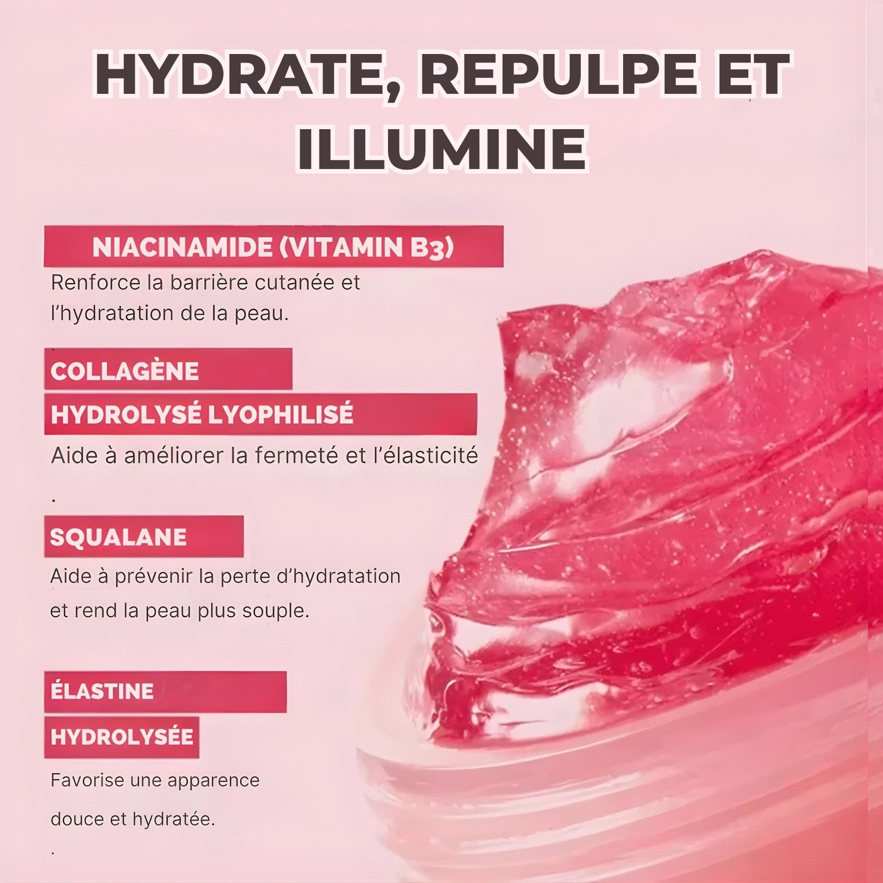 Texture gelée de la Collagen Jelly Cream pour hydratation intense et glow