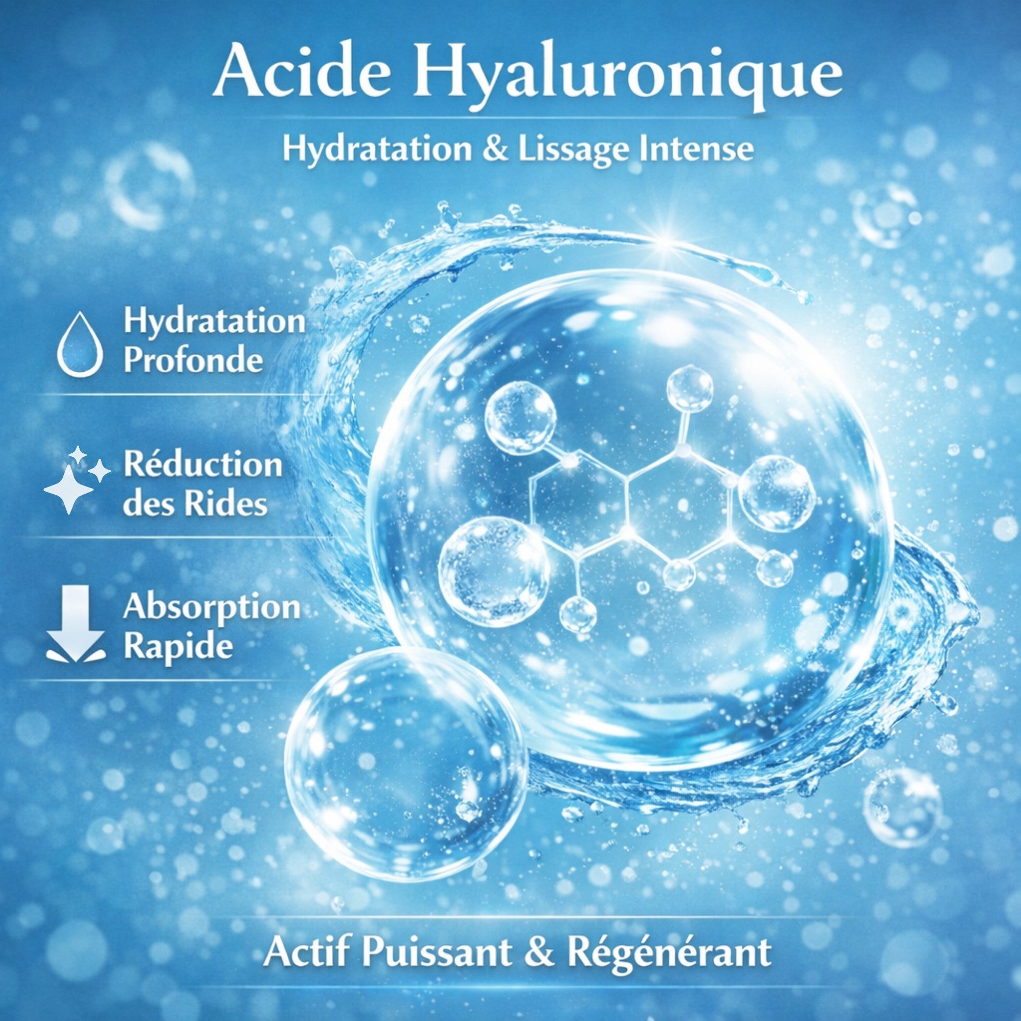 L’acide hyaluronique est diffusé en profondeur grâce à la micro infusion pour une hydratation intense du contour des yeux.
