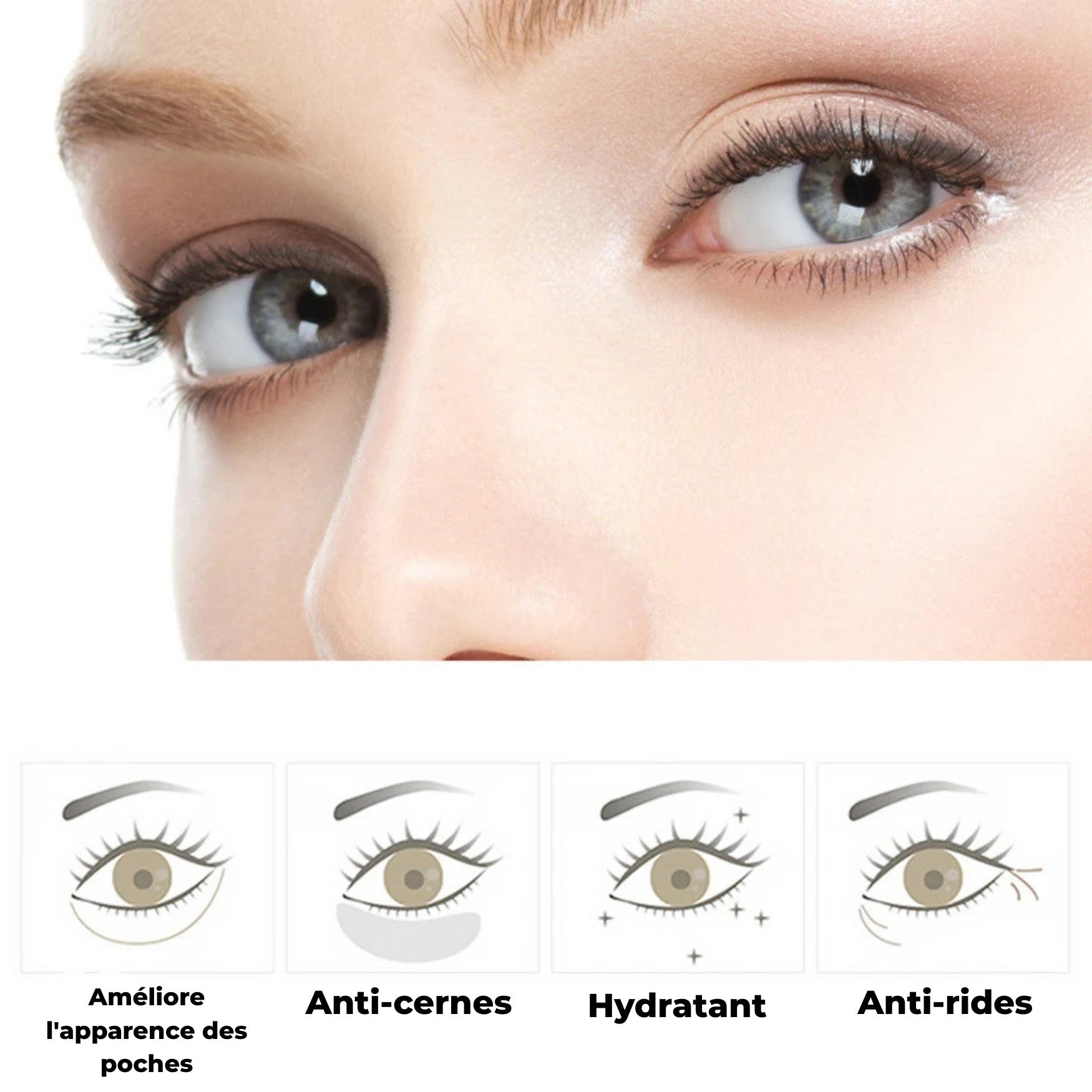 Application des patchs yeux en gel au collagène et or pour réduire cernes et poches