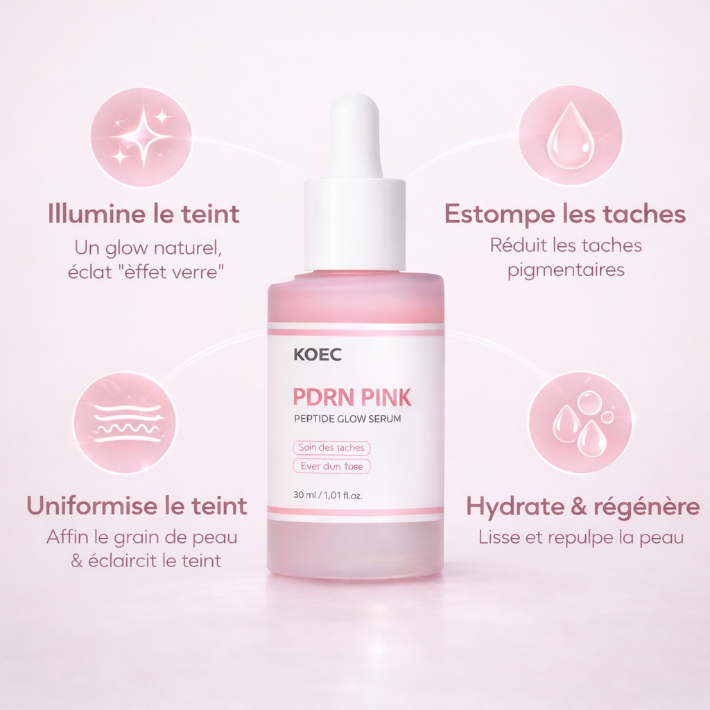 avantages du serum rose pdrn peptides pour peau lumineuse et lisse