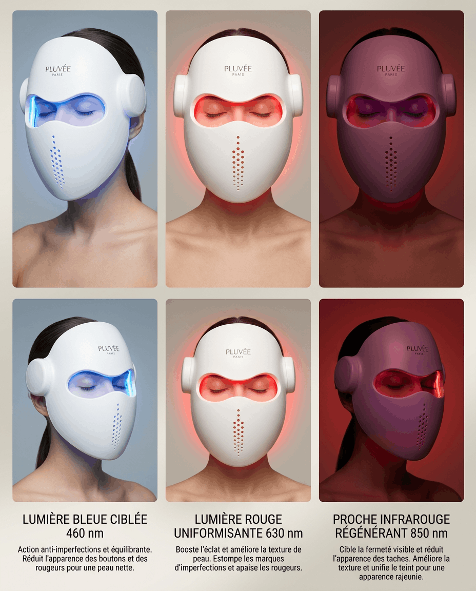 Masque LED Visage sans fil 3D OraSkin P850 | Pluvée Paris