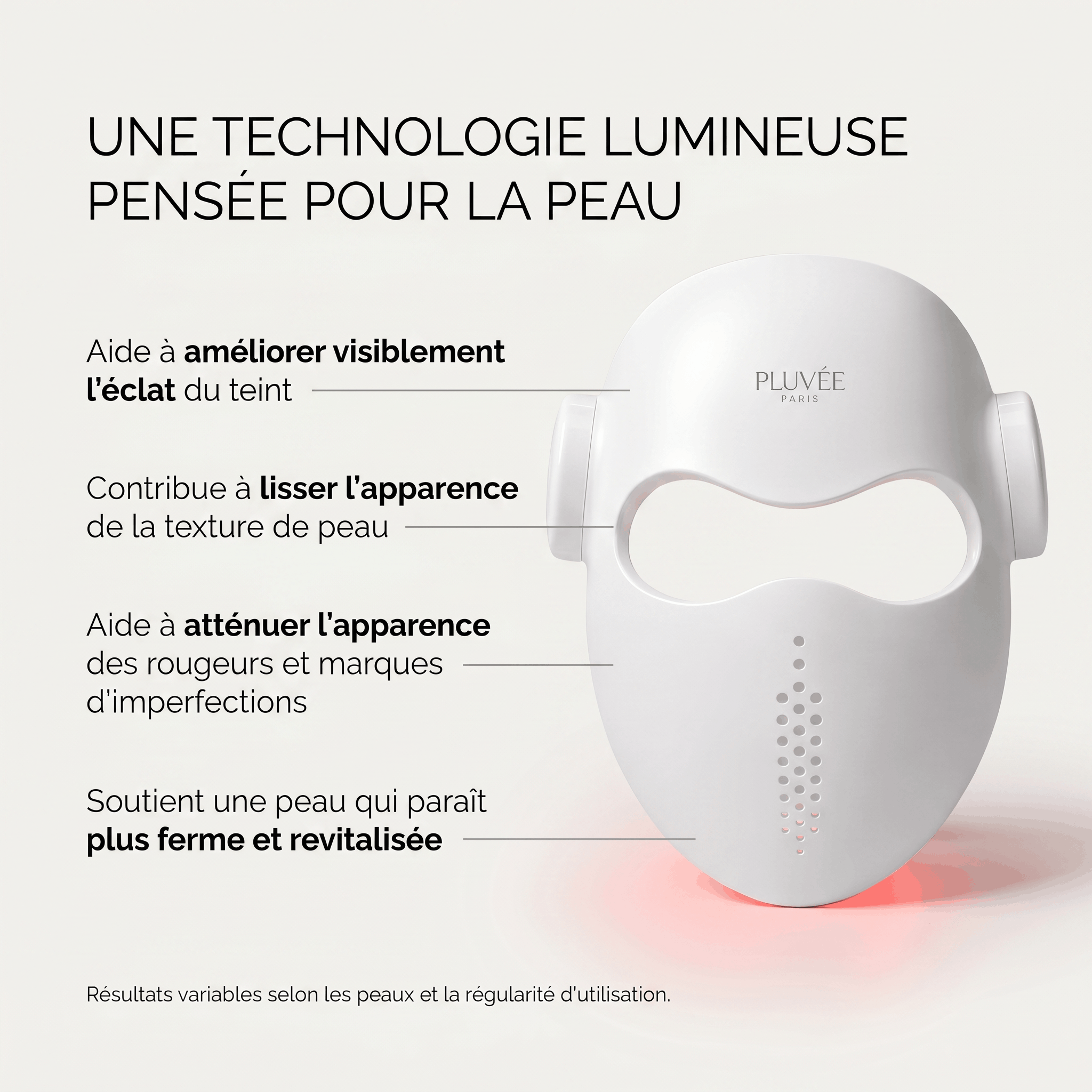 Masque LED Visage sans fil 3D OraSkin P850 | Pluvée Paris