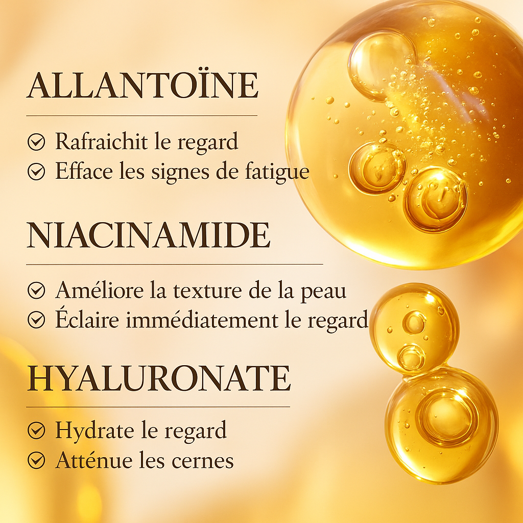 Ingrédients du masque yeux SADOER – collagène, niacinamide et allantoïne
