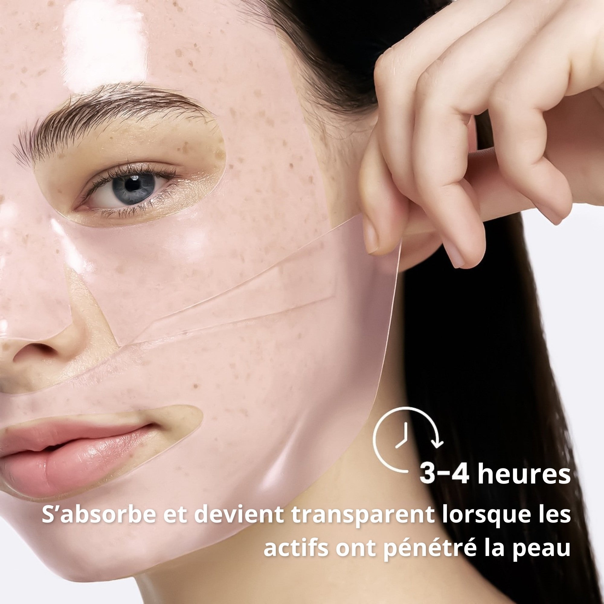 Masque gel collagène PDRN qui s’absorbe et pénètre la peau pour un effet glass skin