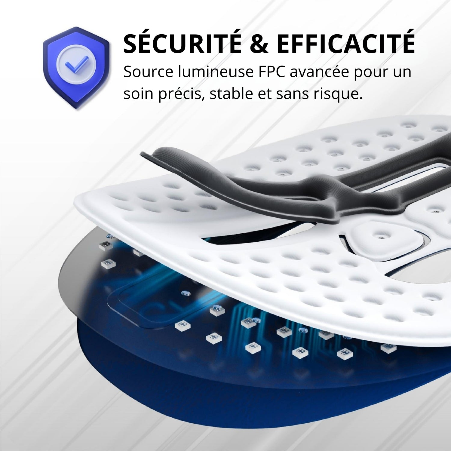 Technologie LED avancee du masque visage pour un soin securise et efficace