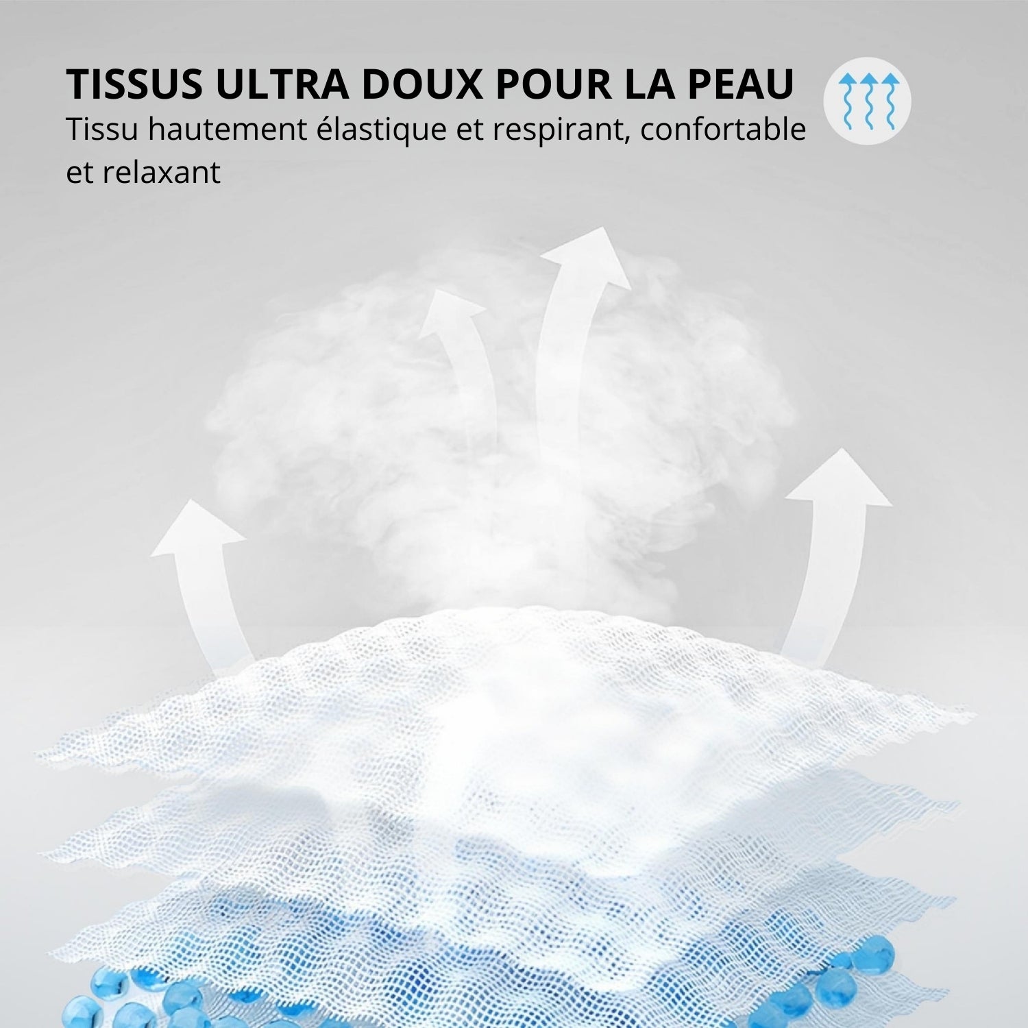 Tissu respirant et doux du masque LED visage pour un confort optimal