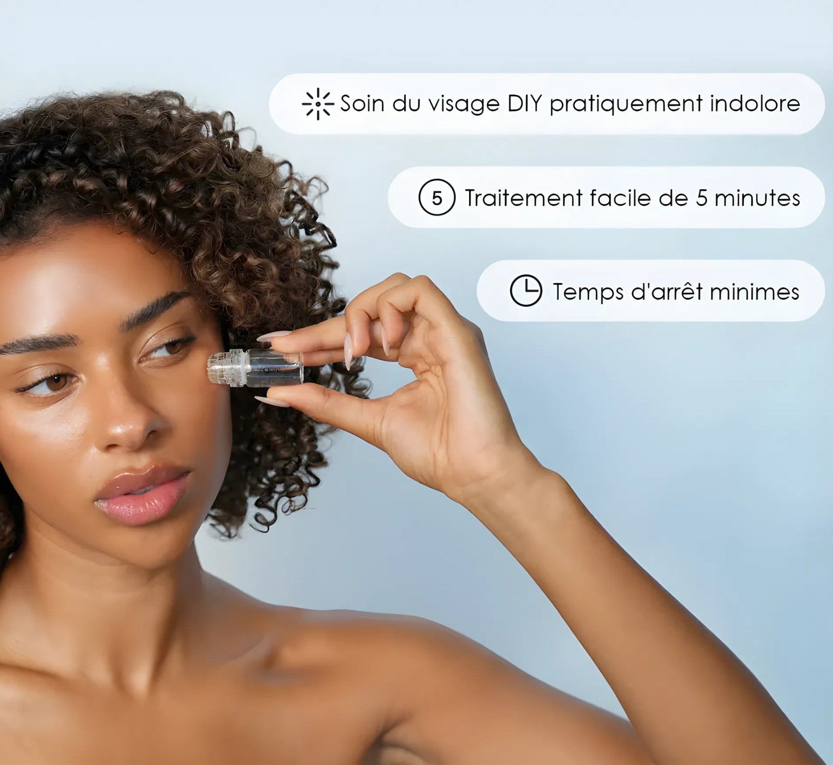 Peau lumineuse et revitalisée après traitement micro-infusion Pluvée Paris