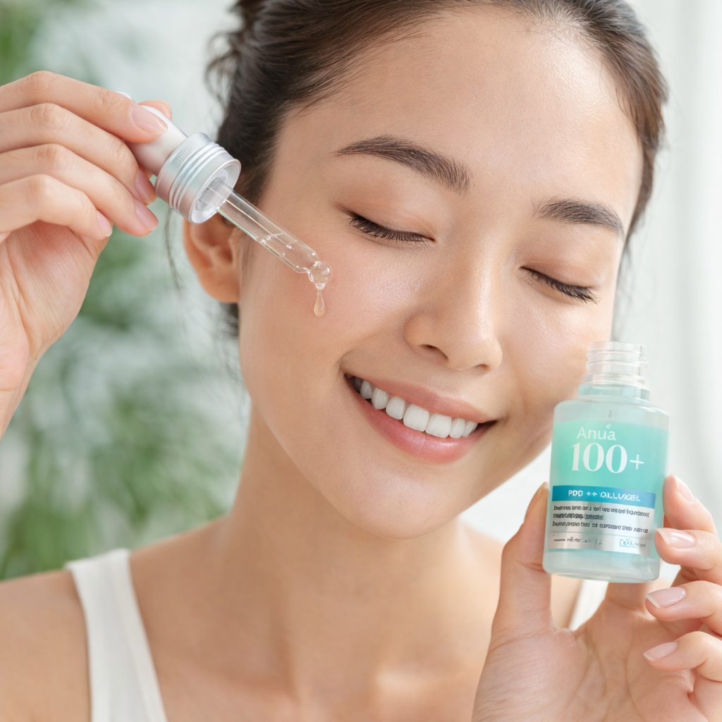 application du pdrn serum acide hyaluronique sur le visage effet glow