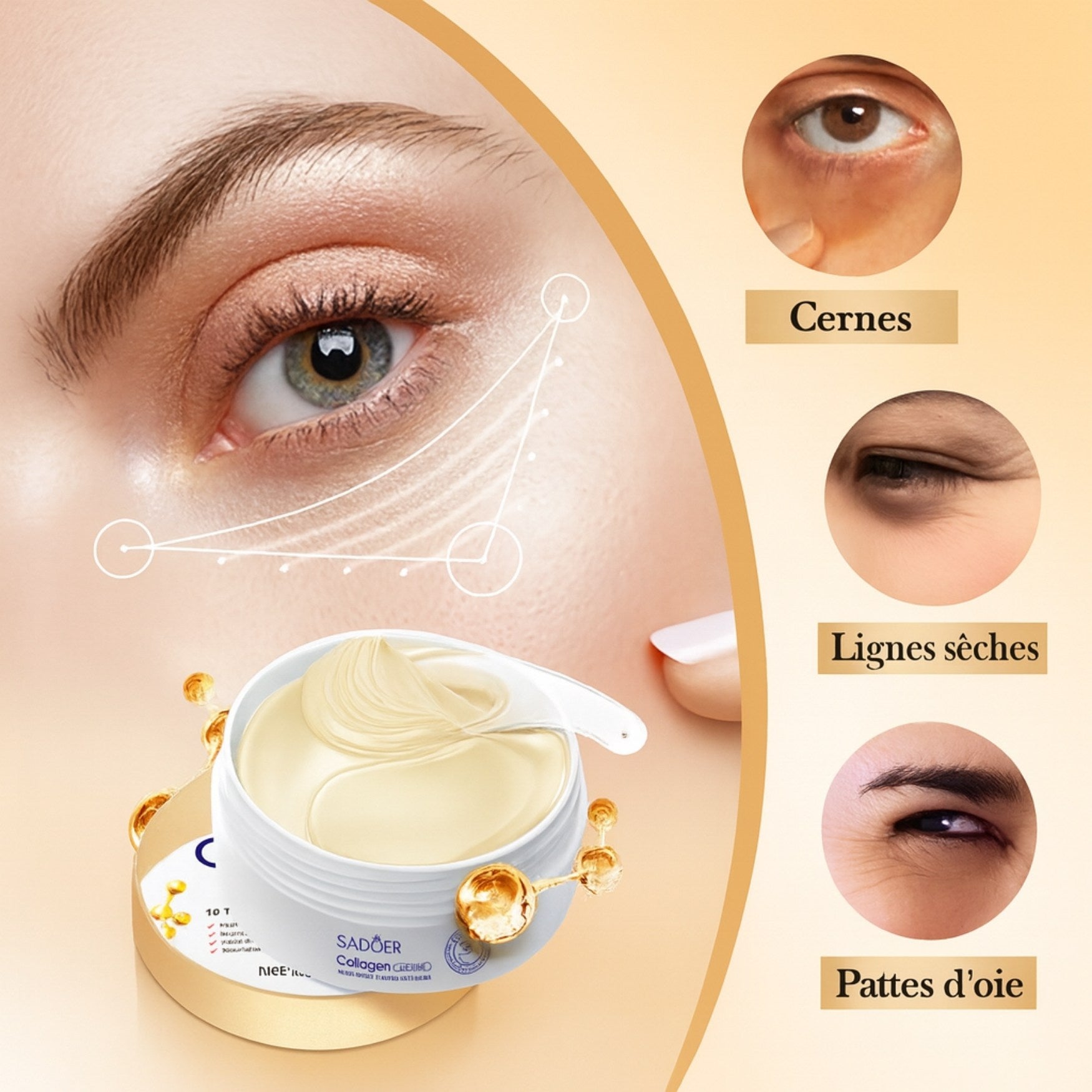 Masque yeux SADOER – réduction des cernes et éclat immédiat
