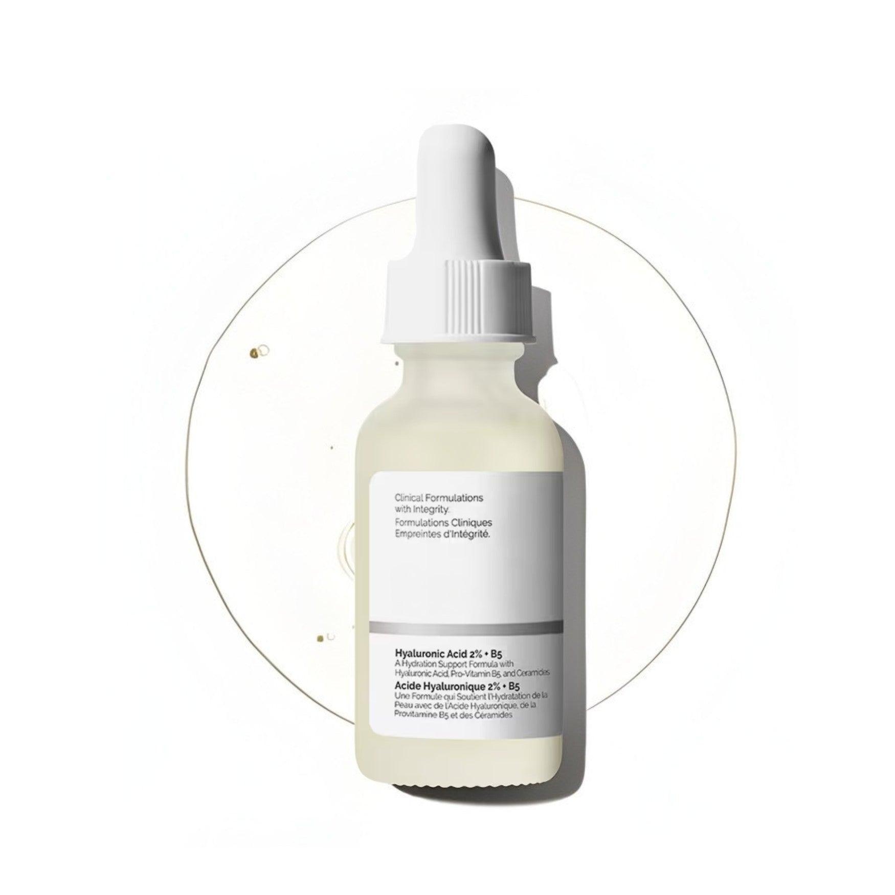 Sérum visage à l’acide hyaluronique 2 % et vitamine B5 hydratant intense pour peau lisse, repulpée et renforcée