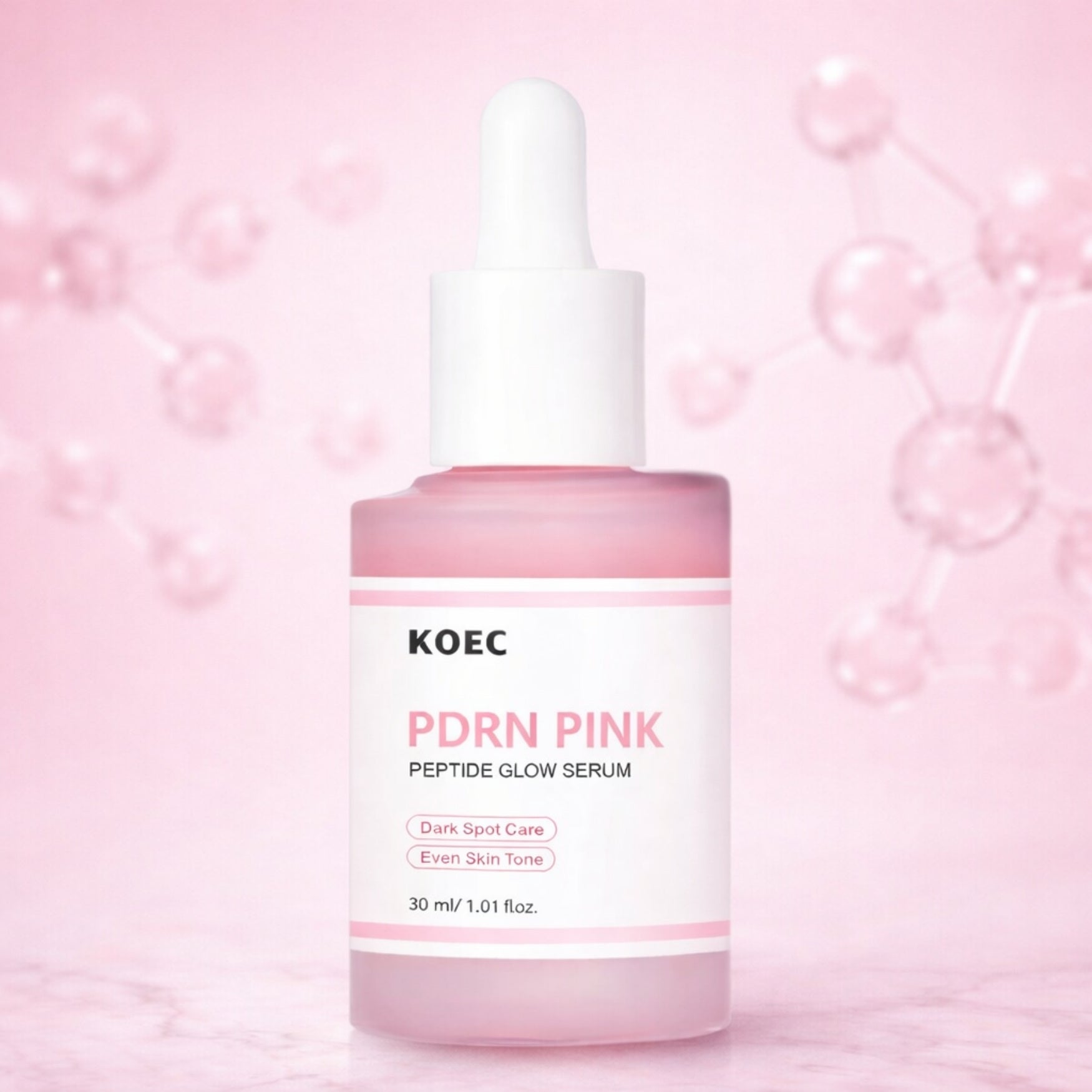serum visage rose pdrn peptides koec pour teint uniforme et eclat naturel
